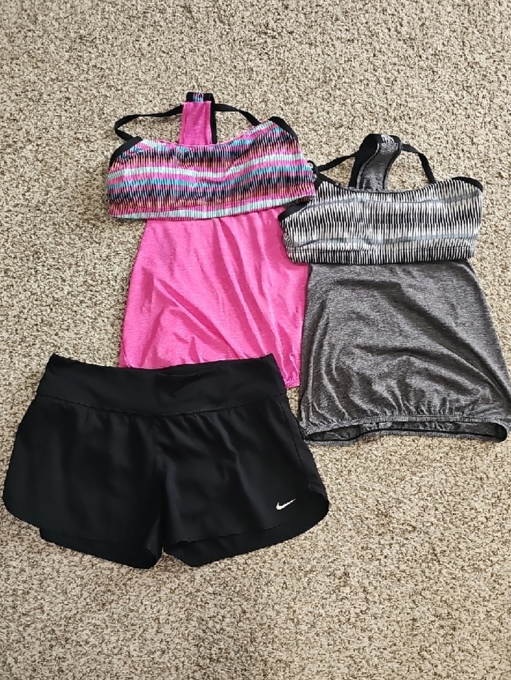 Nike Swimsuit Bundle. 2 Tankinis And Pair Of Swim Shorts. All Size Small